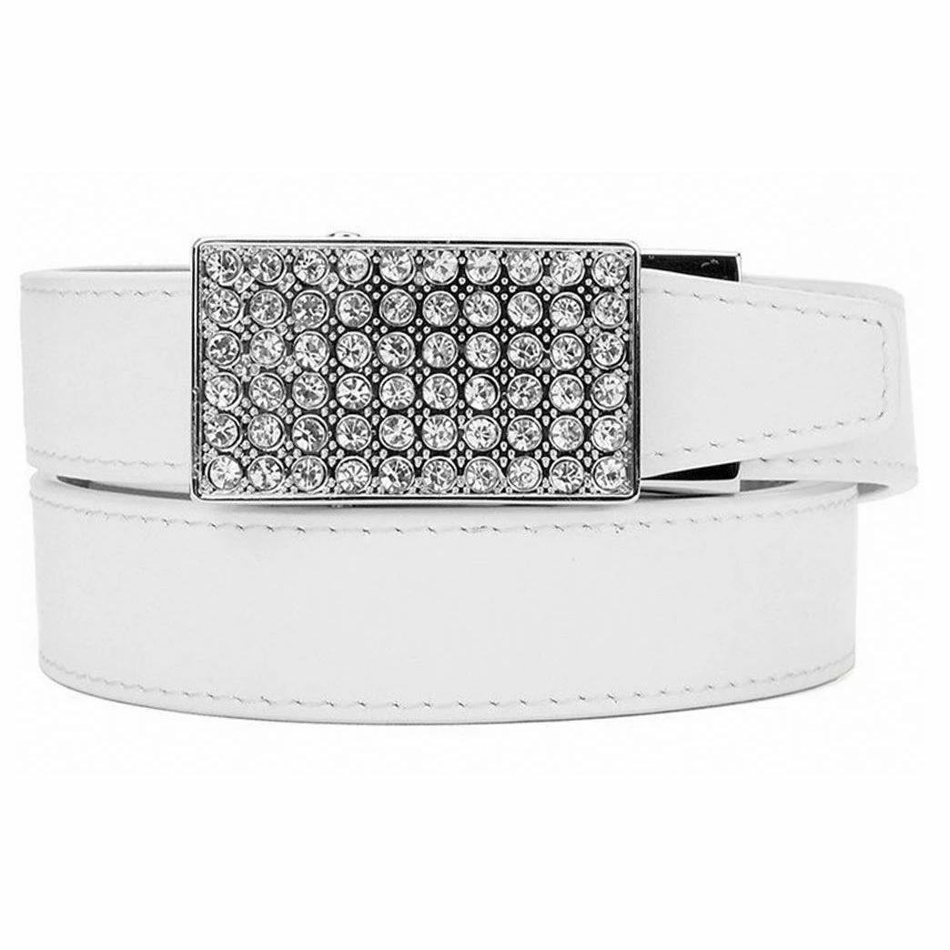 Nexbelt Sleek Crystal White Womens Belt 1 Nexbelt Sleek Crystal White Womens Belt