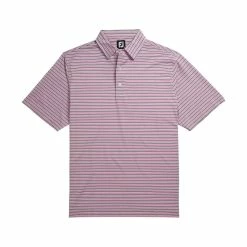 FootJoy Lisle Multi Stripe Self Collar Pink Mens Golf Polo -Mens Golf Clothes Store Online 13490 3