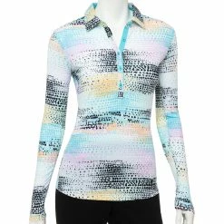 EP NY Overlapping Dots Print Womens Long Sleeve Sun Shirt