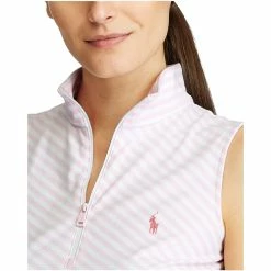 Polo Ralph Lauren Polo Golf Ralph Lauren Striped Womens Golf Sleeveless 1/4 Zip -Mens Golf Clothes Store Online 14451 CNTRYCLUBPINK 2 ea1e7735 a4f2 4792 a552 e1e41bd38422