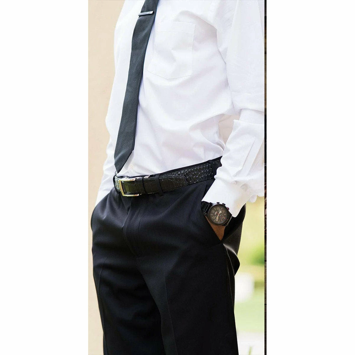 Nexbelt Alligator 2.0 Black Mens Dress Belt 2 Nexbelt Alligator 2.0 Black Mens Dress Belt - Image 2
