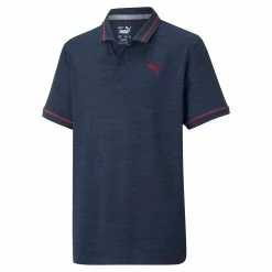 PUMA Golf Puma CLOUDSPUN Monarch Boys Golf Polo -Mens Golf Clothes Store Online 18032 NAVYBLZRHTHR