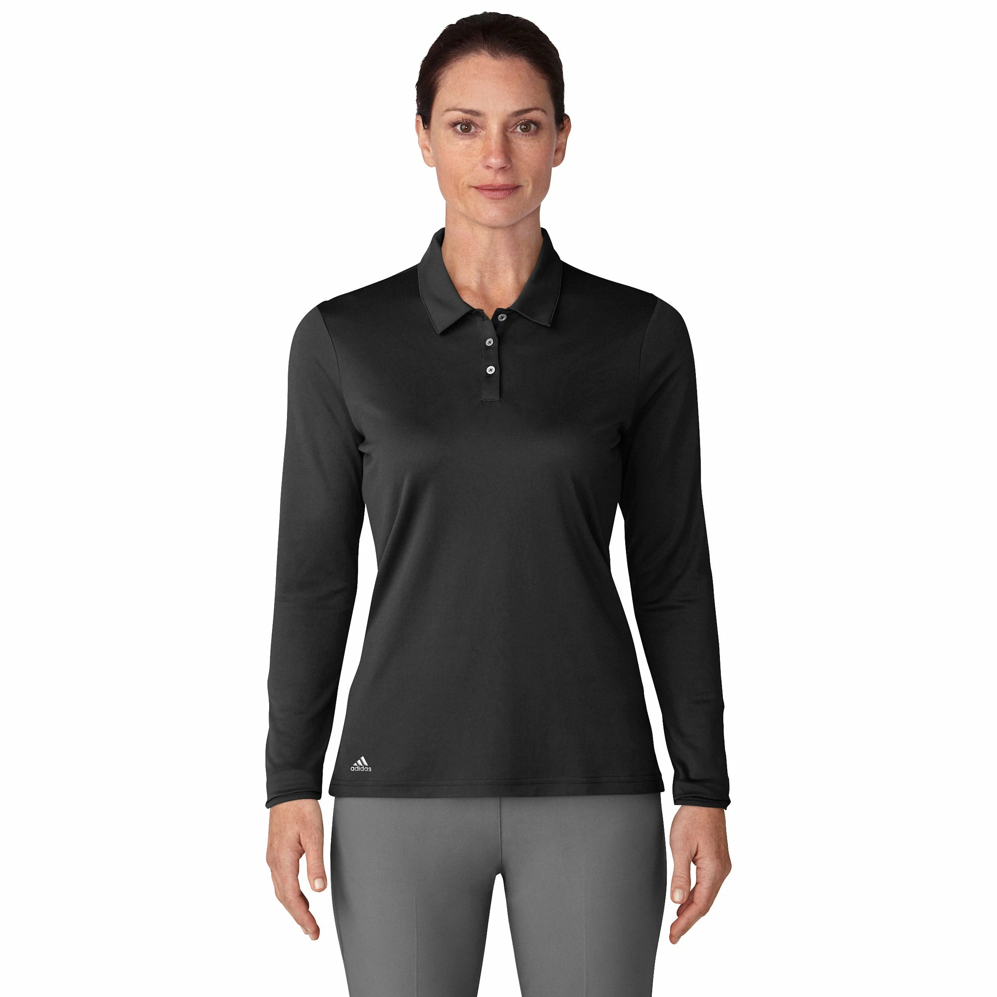 Adidas Golf Adidas Performance Black Womens Long Sleeve Golf Polo 1 Adidas Golf Adidas Performance Black Womens Long Sleeve Golf Polo