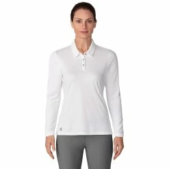 Adidas Golf Adidas Performance White Womens Long Sleeve Golf Polo