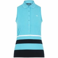 J.Lindeberg J. Lindeberg Tess Beach Blue Womens Sleeveless Golf Polo