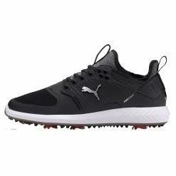 PUMA Golf Puma Ignite PWRAdapt Caged Mens Golf Shoes -Mens Golf Clothes Store Online 20347 BLACKSILVER02
