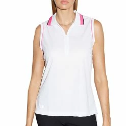 GGBlue Kathy Womens Sleeveless Golf Polo 7 GGBlue Kathy Womens Sleeveless Golf Polo -Mens Golf Clothes Store Online 20905 WHTBLOSOM4522
