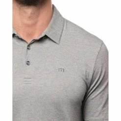 TravisMathew Dime Piece Heather Medium Grey Mens Golf Polo -Mens Golf Clothes Store Online 21151 HTHRMDGY0HMD 2