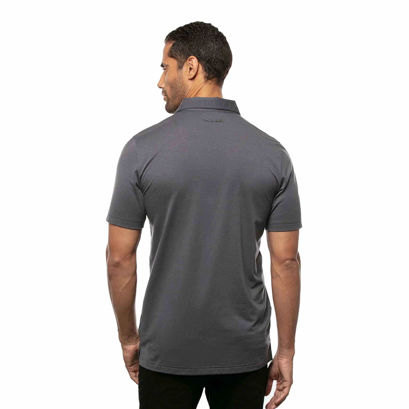 TravisMathew Bar Menu Heather Black Mens Golf Polo 2 TravisMathew Bar Menu Heather Black Mens Golf Polo - Image 2