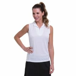 EP NY EP New York Convertible Mock Zip Womens Golf Polo 16 EP NY EP New York Convertible Mock Zip Womens Golf Polo -Mens Golf Clothes Store Online 21499 WHITE100
