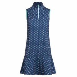 Polo Ralph Lauren RLX Printed Zip Elite Wicking Punchy Pineapple Womens Golf Dress