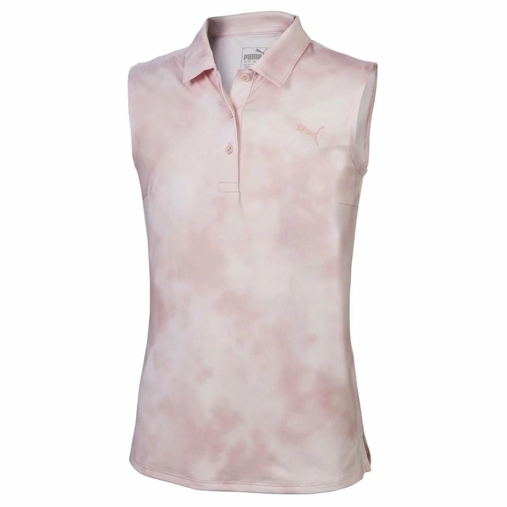 PUMA Golf Puma Tie Dye Girls Sleeveless Golf Polo 1 PUMA Golf Puma Tie Dye Girls Sleeveless Golf Polo