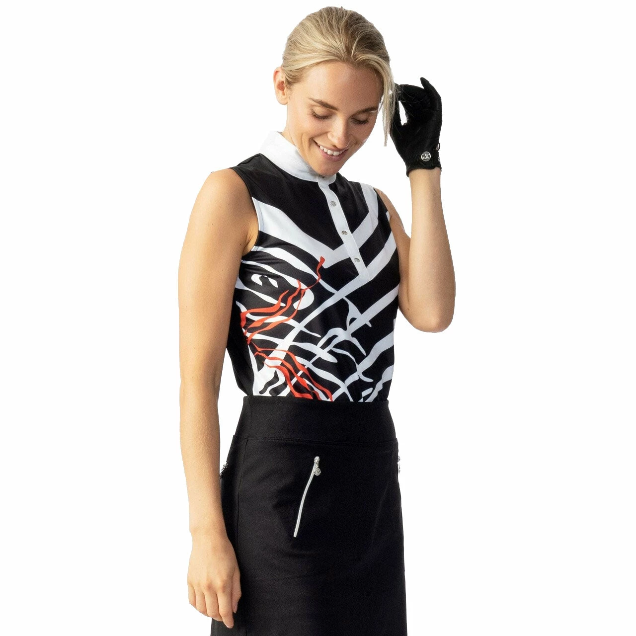 Daily Sports Veriane Black Womens Sleeveless Golf Polo 1 Daily Sports Veriane Black Womens Sleeveless Golf Polo