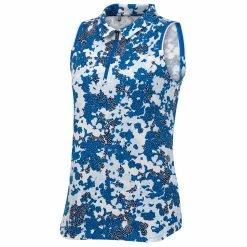 Under Armour Zinger Speckled Floral Womens Sleeveless Golf Polo -Mens Golf Clothes Store Online 23166 VICTORYBL1116