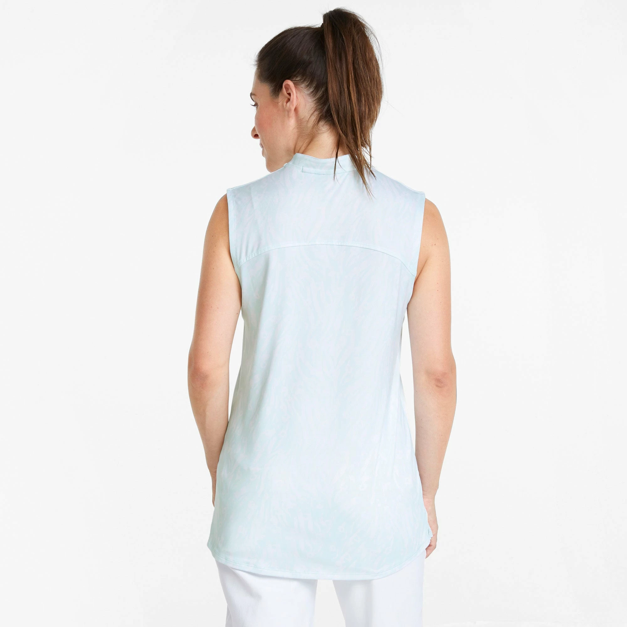 PUMA Golf Puma Cloudspun Jungle Womens Sleeveless Golf Polo 4 PUMA Golf Puma Cloudspun Jungle Womens Sleeveless Golf Polo - Image 4