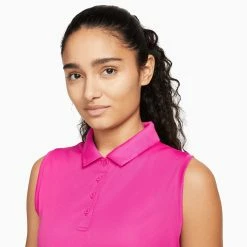 Nike Golf Nike Dri-FIT Victory Womens Sleeveless Golf Polo -Mens Golf Clothes Store Online 23564 ACTIVEPINK621 2