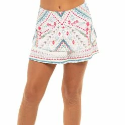 Lucky In Love Desert Vibes White Girls Golf Skort