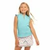 Lucky In Love Pleat Me Up Sky Girls Sleeveless Golf Polo