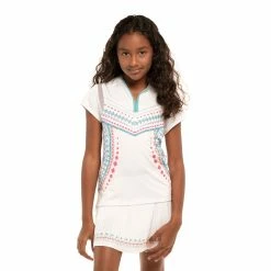 Lucky In Love Desert Vibes White Girls Golf Polo