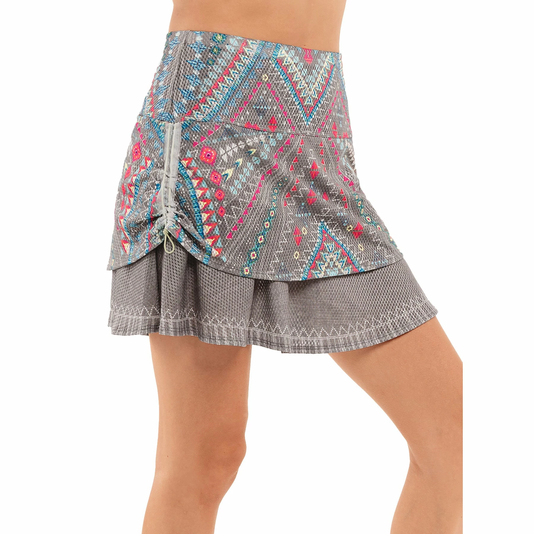 Lucky In Love Desert Vibes Ruched Eclipse Womens Golf Skort 2 Lucky In Love Desert Vibes Ruched Eclipse Womens Golf Skort - Image 2