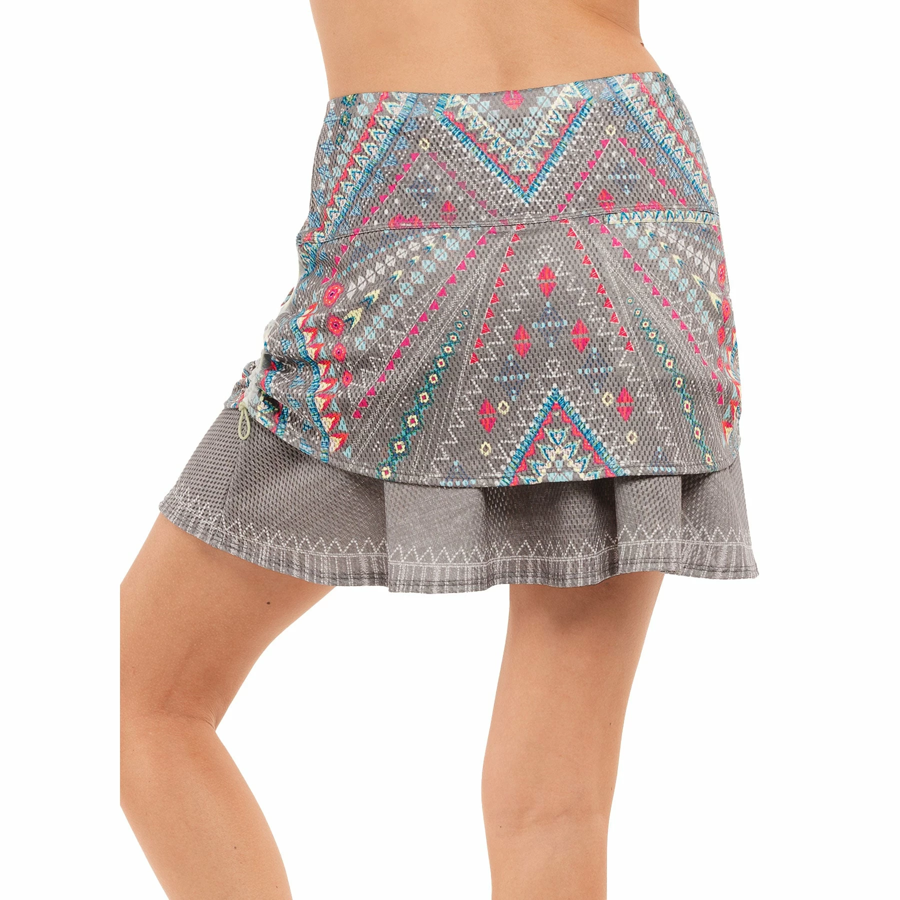 Lucky In Love Desert Vibes Ruched Eclipse Womens Golf Skort 3 Lucky In Love Desert Vibes Ruched Eclipse Womens Golf Skort - Image 3