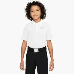 Nike Golf Nike Dri-FIT Victory Big Kids Boys Golf Polo -Mens Golf Clothes Store Online 24413 WHITE100