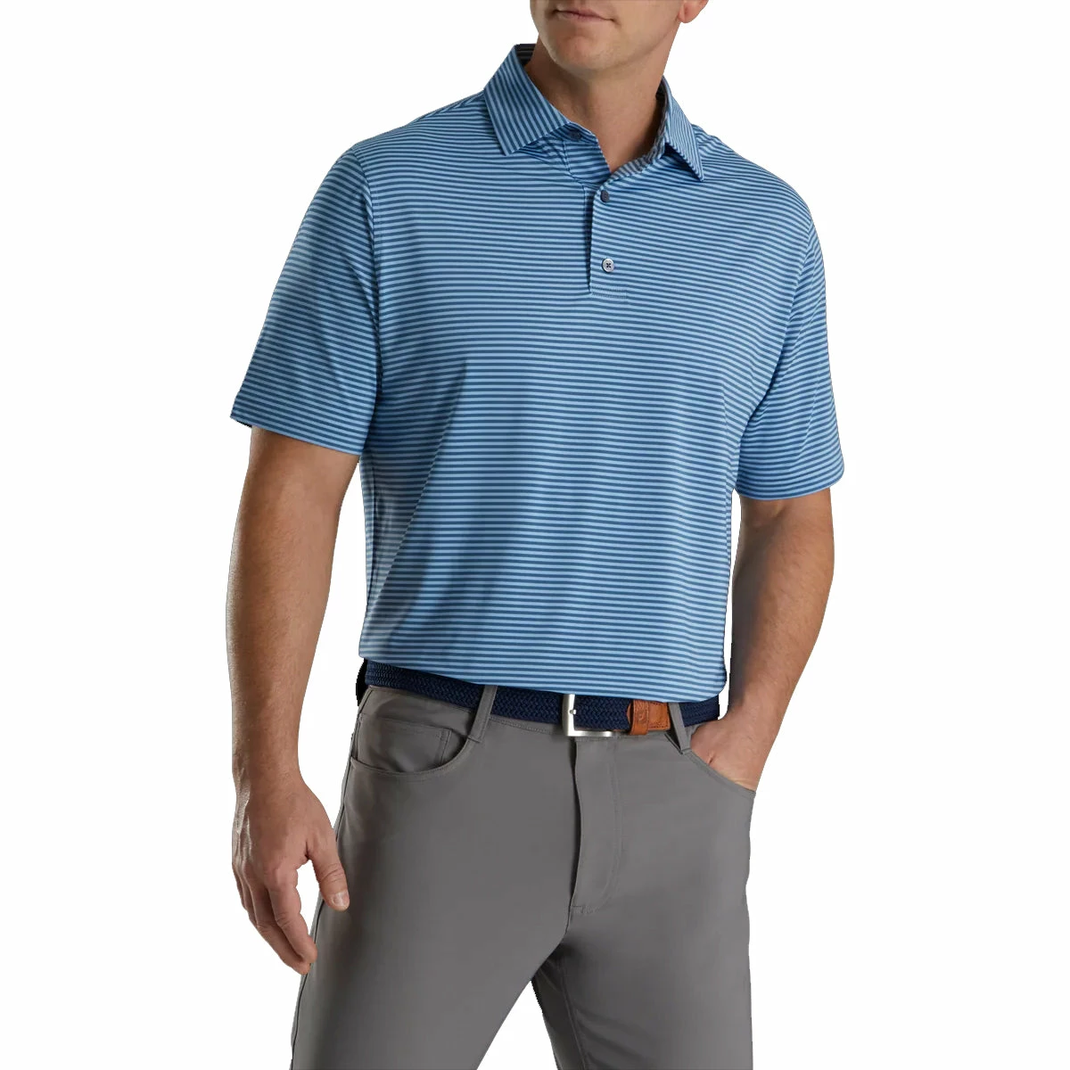 FootJoy Lisle Feeder Stripe Mens Golf Polo 1 FootJoy Lisle Feeder Stripe Mens Golf Polo