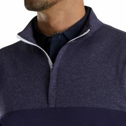 FootJoy Heather Yoke Navy Mens Golf 1/2 Zip -Mens Golf Clothes Store Online 24744 NAVY 2 b88da6aa ed35 4cf4 8f7b 8286b436b4ce