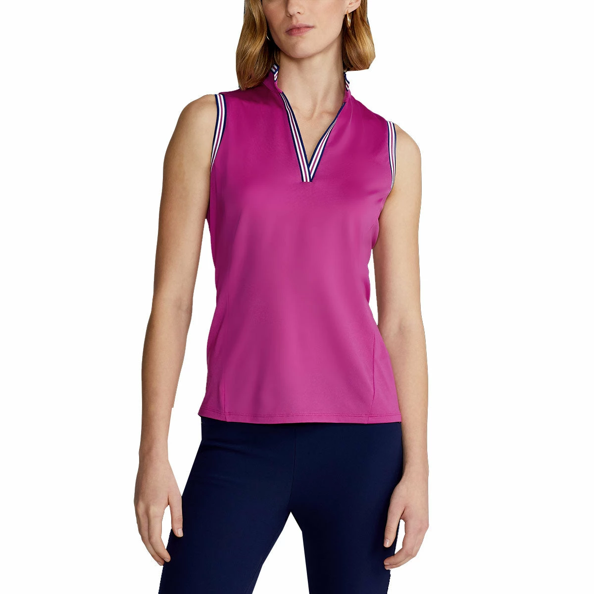 Polo Ralph Lauren RLX Ralph Lauren Mesh Mix Bright Pink Womens Sleeveless Golf Polo 1 Polo Ralph Lauren RLX Ralph Lauren Mesh Mix Bright Pink Womens Sleeveless Golf Polo