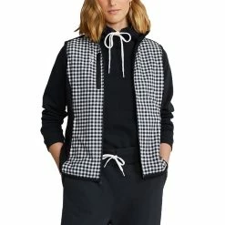 Polo Ralph Lauren RLX Ralph Lauren Techy Terry Black Gingham Womens Golf Vest -Mens Golf Clothes Store Online 25008 BLACKGINGHAM 2