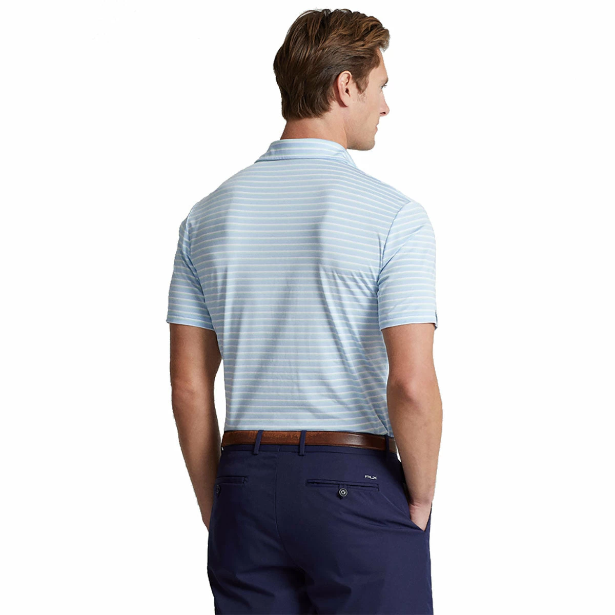 Polo Ralph Lauren RLX Ralph Lauren Lightweight Multi Stripe 2 Elite Blue Mens Golf Polo 2 Polo Ralph Lauren RLX Ralph Lauren Lightweight Multi Stripe 2 Elite Blue Mens Golf Polo - Image 2