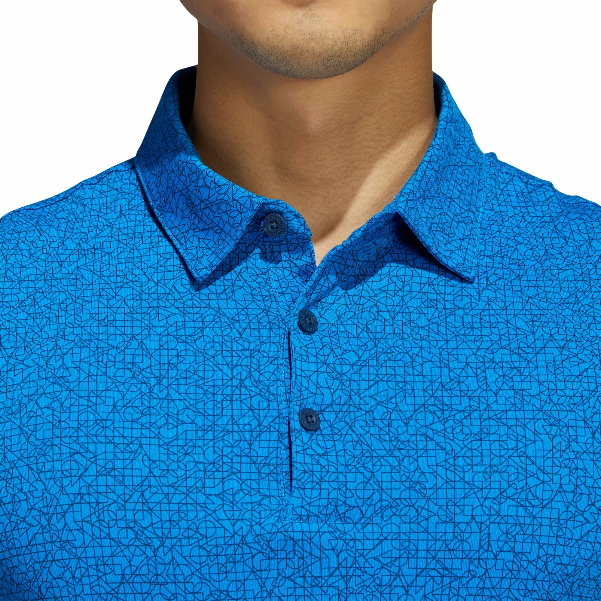 Adidas Golf Adidas Abstract Print Blue Rush Mens Golf Polo 2 Adidas Golf Adidas Abstract Print Blue Rush Mens Golf Polo - Image 2