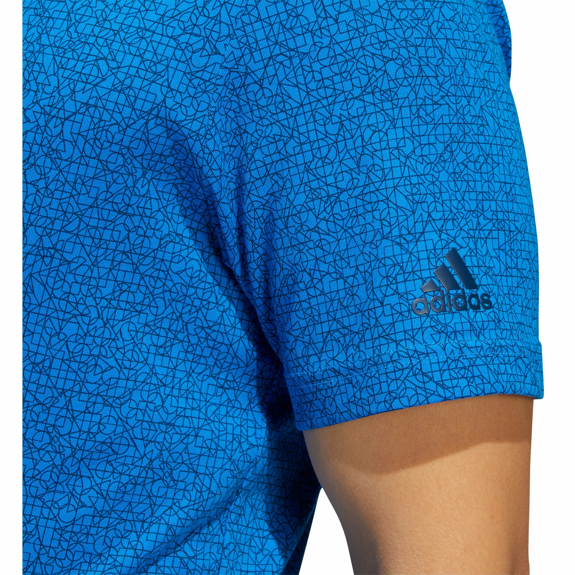 Adidas Golf Adidas Abstract Print Blue Rush Mens Golf Polo 3 Adidas Golf Adidas Abstract Print Blue Rush Mens Golf Polo - Image 3
