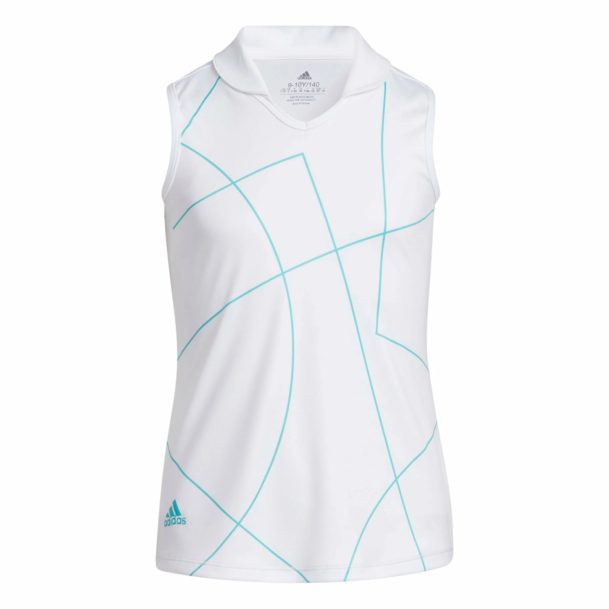 Adidas Golf Adidas Semi Mint Rush Girls Sleeveless Golf Polo 1 Adidas Golf Adidas Semi Mint Rush Girls Sleeveless Golf Polo