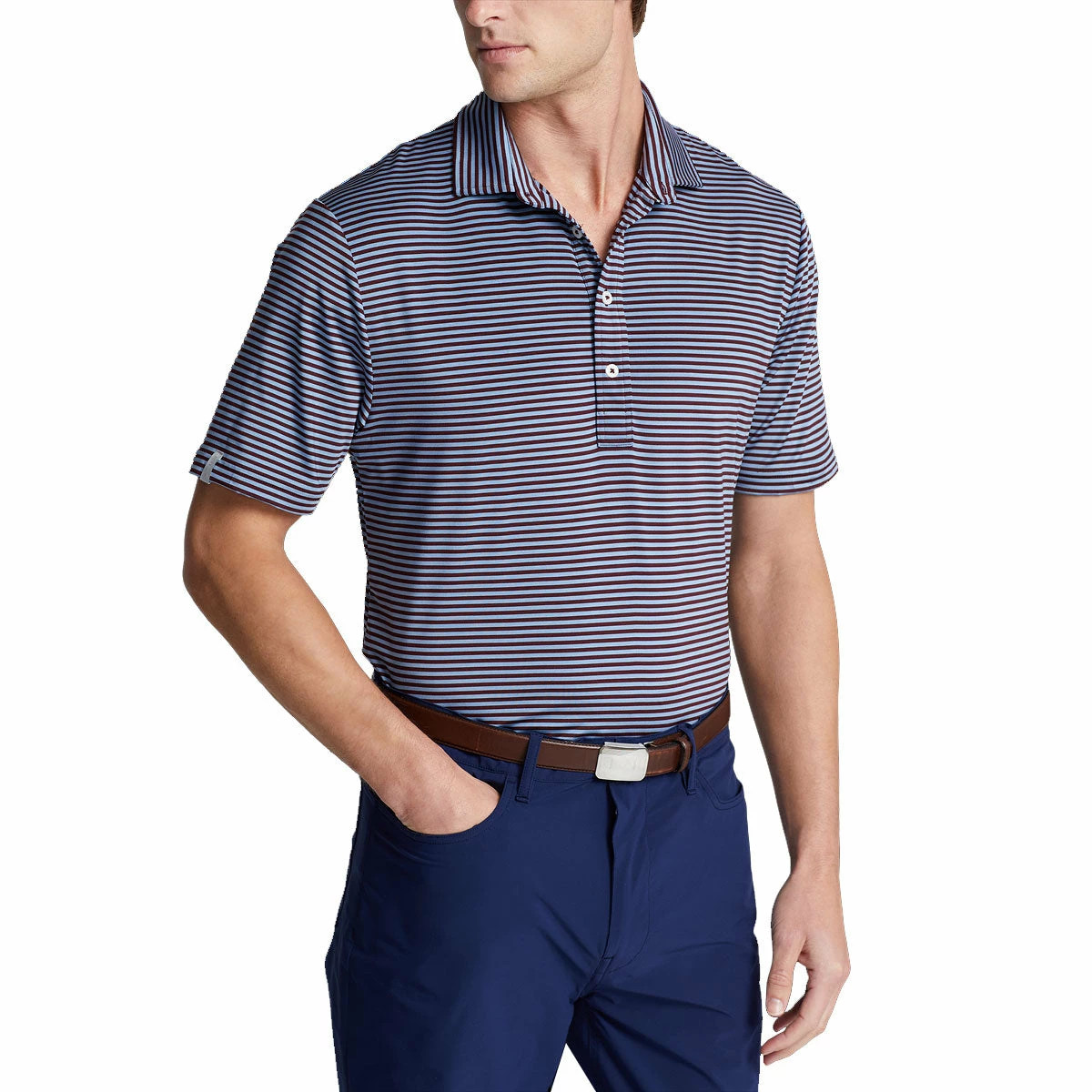 Polo Ralph Lauren RLX Ralph Lauren Lightweight Airflow Jersey Rich Ruby Blue Mens Golf Polo 1 Polo Ralph Lauren RLX Ralph Lauren Lightweight Airflow Jersey Rich Ruby Blue Mens Golf Polo