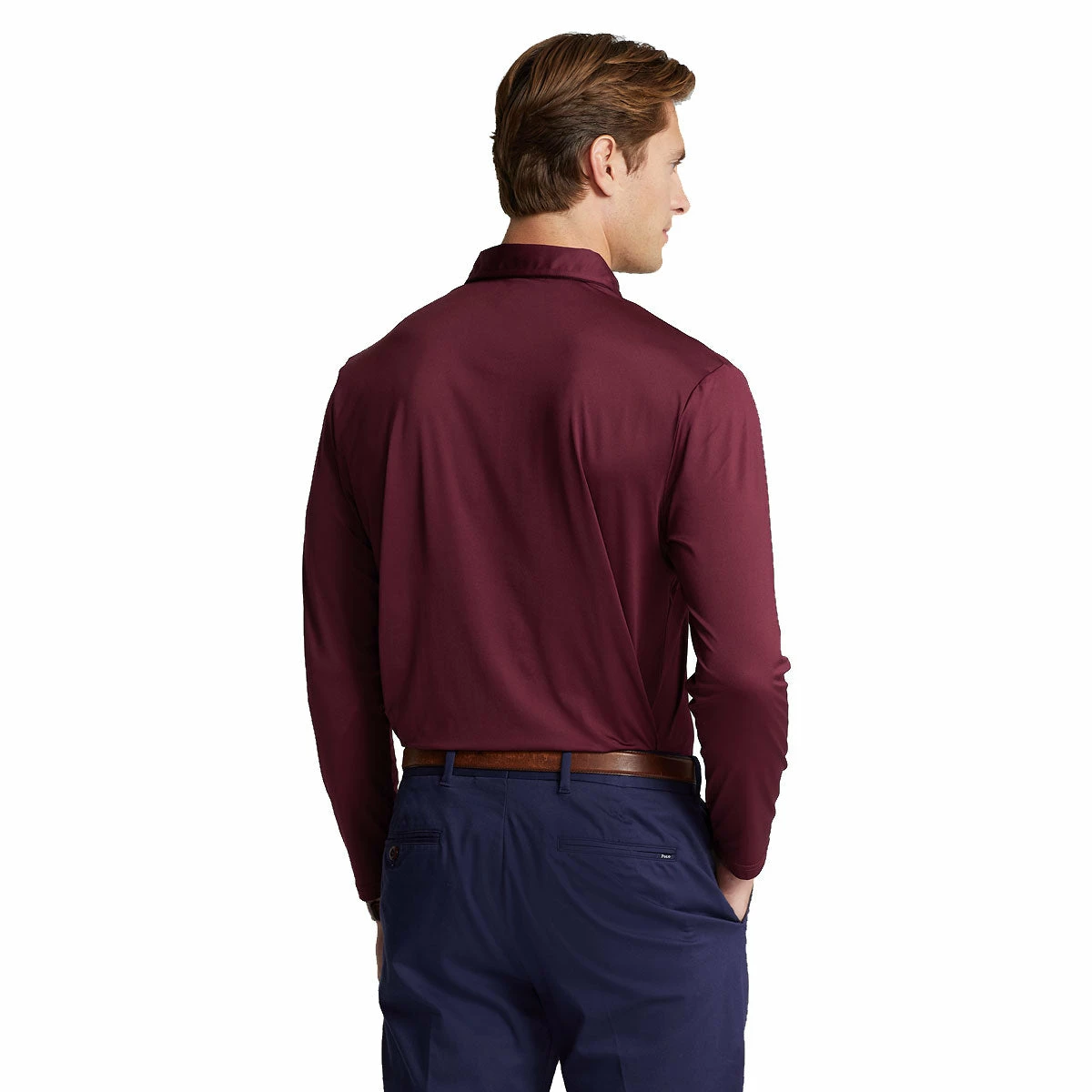 Polo Ralph Lauren RLX Ralph Lauren Featherweight Airflow Jersey Ruby Mens Long Sleeve Golf Polo 2 Polo Ralph Lauren RLX Ralph Lauren Featherweight Airflow Jersey Ruby Mens Long Sleeve Golf Polo - Image 2