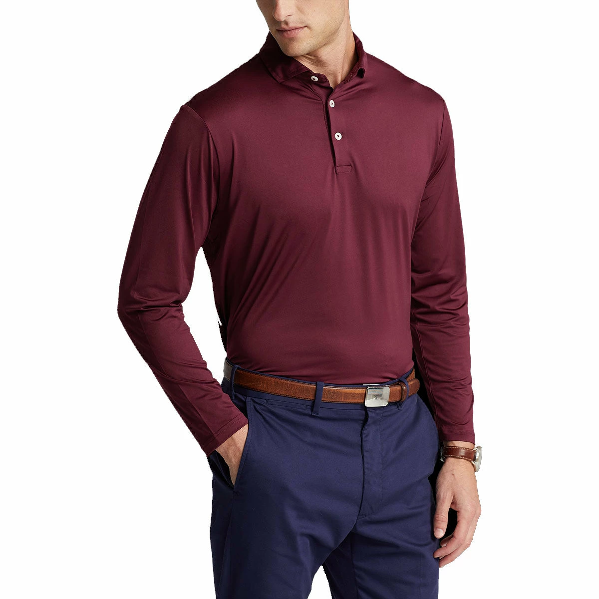Polo Ralph Lauren RLX Ralph Lauren Featherweight Airflow Jersey Ruby Mens Long Sleeve Golf Polo 1 Polo Ralph Lauren RLX Ralph Lauren Featherweight Airflow Jersey Ruby Mens Long Sleeve Golf Polo