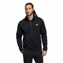 Adidas Golf Adidas DWR Black Mens Golf 1/4 Zip
