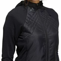 Adidas Golf Adidas Hybrid Quilted Black Womens Golf Jacket -Mens Golf Clothes Store Online 26946 BLACK 3