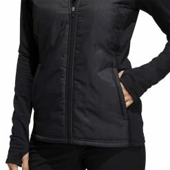 Adidas Golf Adidas Hybrid Quilted Black Womens Golf Jacket -Mens Golf Clothes Store Online 26946 BLACK 4