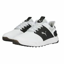 PUMA Golf Puma Ignite Elevate Spikeless Mens Golf Shoes -Mens Golf Clothes Store Online 27381 WHTBLKSILVER