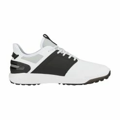 PUMA Golf Puma Ignite Elevate Spikeless Mens Golf Shoes -Mens Golf Clothes Store Online 27381 WHTBLKSILVER 2