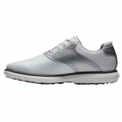 FootJoy Traditions Spikeless Womens Golf Shoes -Mens Golf Clothes Store Online 27754 WHITESLVRPUR 1 b47d2663 c977 469e bbe7 280fdb37fbe0