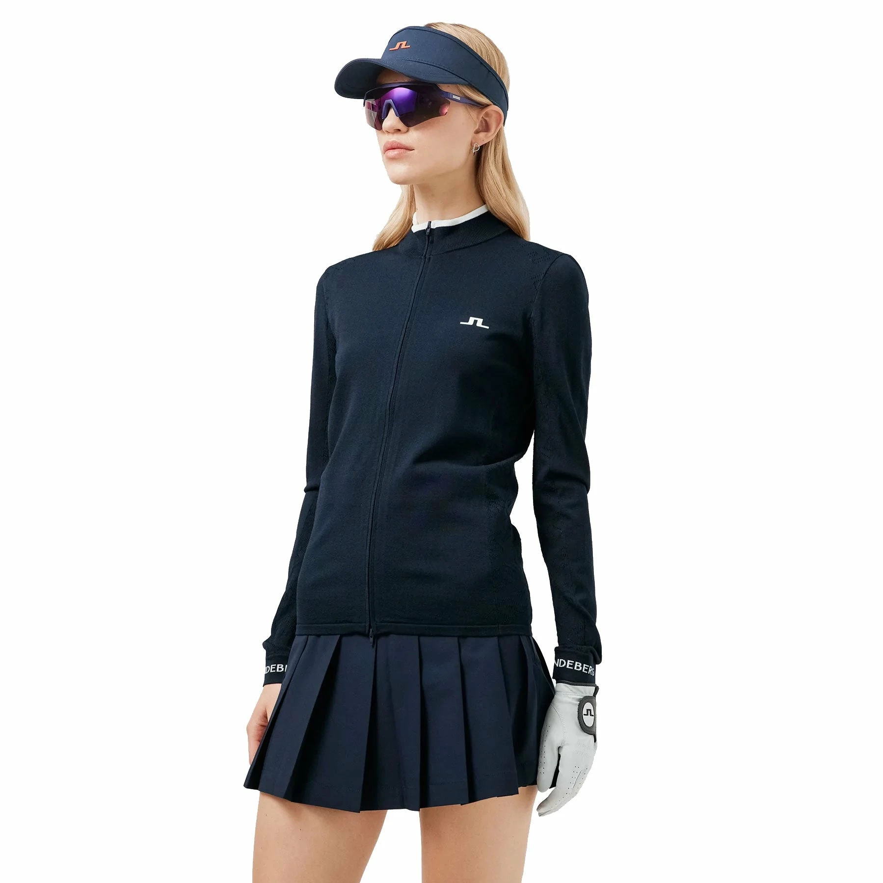 J.Lindeberg J. Lindeberg Alma Knitted Navy Womens Golf Sweater 1 J.Lindeberg J. Lindeberg Alma Knitted Navy Womens Golf Sweater