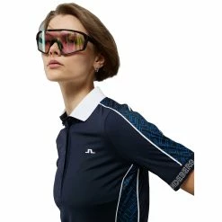 J.Lindeberg J. Lindeberg Damai Navy Womens Golf Polo -Mens Golf Clothes Store Online 30923 JLNAVY6855 2