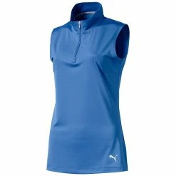 PUMA Golf Puma Mock Womens Sleeveless Golf Shirt -Mens Golf Clothes Store Online 577929 10ULTRAMARINE