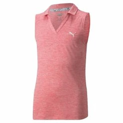 PUMA Golf Puma Heather Girls Sleeveless Golf Polo -Mens Golf Clothes Store Online 579314 RAPTURROSHTHR c816b64b d43d 4c33 a587 b2c6ca190437