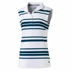 PUMA Golf Puma Stripe Sleeveless Girls Golf Polo -Mens Golf Clothes Store Online 595685 03GILBRALTRSE c5eee665 92d0 41cf 8228 8cbf5c6c31f9