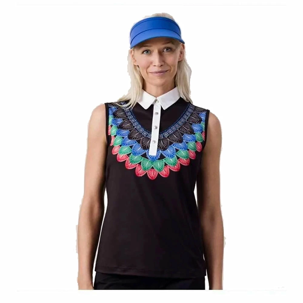 Daily Sports Sevil Geometric Womens Golf Polo 1 Daily Sports Sevil Geometric Womens Golf Polo