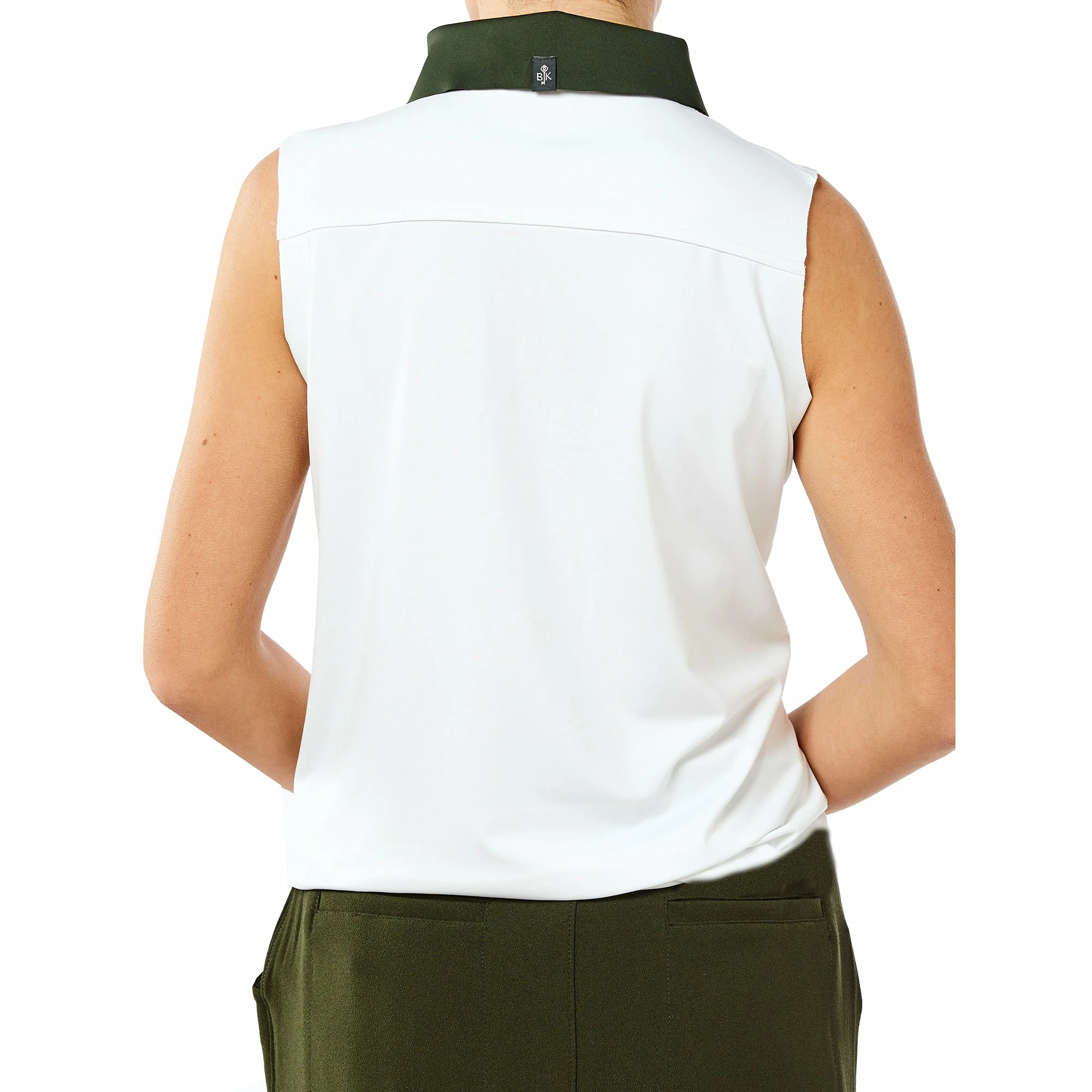 Belyn Key Contrast Womens Sleeveless Golf Polo 2 Belyn Key Contrast Womens Sleeveless Golf Polo - Image 2